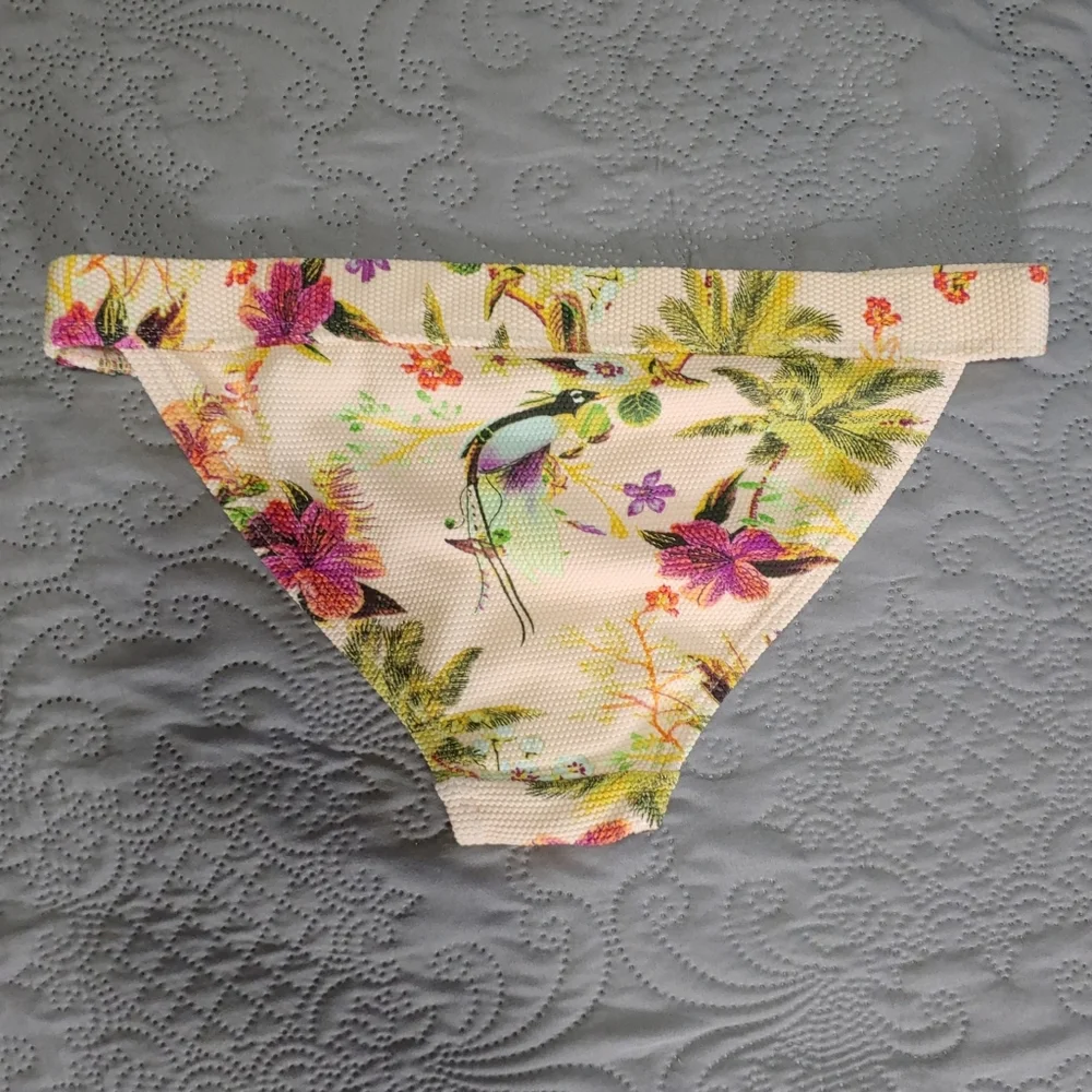 Cabana del Sol Floral Pink Bikini Bottom Small